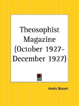portada theosophist magazine october 1927-december 1927 (en Inglés)