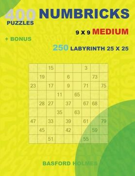 portada 400 Numbricks Puzzles 9 x 9 Medium + Bonus 250 Labyrinth 25 x 25: Sudoku With Medium Levels Puzzles and a Labyrinth Very Hard Levels (Numbricks Classic Sudoku) (Volume 3) (en Inglés)