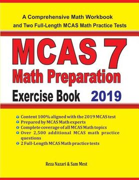 portada MCAS 7 Math Preparation Exercise Book: A Comprehensive Math Workbook and Two Full-Length MCAS 7 Math Practice Tests (in English)