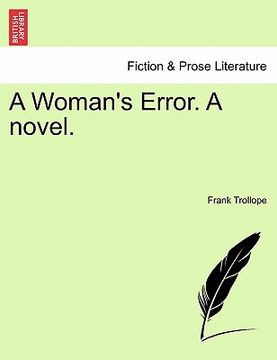 portada a woman's error. a novel. (en Inglés)