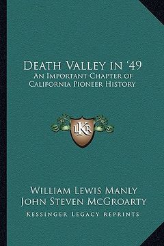 portada death valley in '49: an important chapter of california pioneer history (in English)
