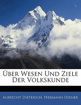 portada Uber Wesen Und Ziele Der Volkskunde (en Alemán)