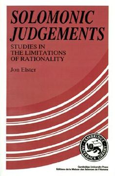 portada solomonic judgements: studies in the limitations of rationality (en Inglés)