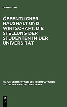 portada Öffentlicher Haushalt und Wirtschaft. Die Stellung der Studenten in der Universität (in German)