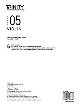 portada Trinity College London Violin Exam Pieces 2020-2023: Grade 5 (Violin Part Only) 