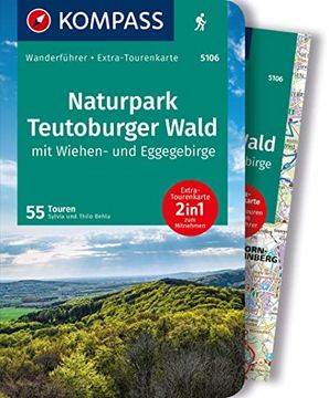 portada Kompass Wanderführer Naturpark Teutoburger Wald mit Wiehen- und Eggegebirge, 55 Touren: Mit Extra-Tourenkarte, Gpx-Daten zum Download (en Alemán)