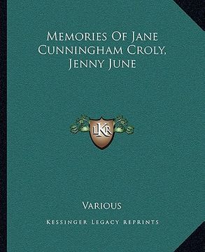 portada memories of jane cunningham croly, jenny june