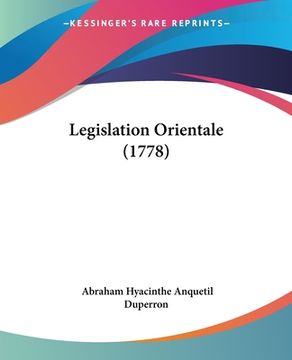 portada Legislation Orientale (1778) (in French)
