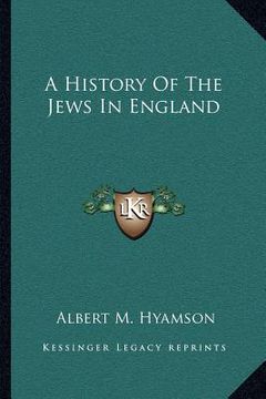 portada a history of the jews in england (en Inglés)
