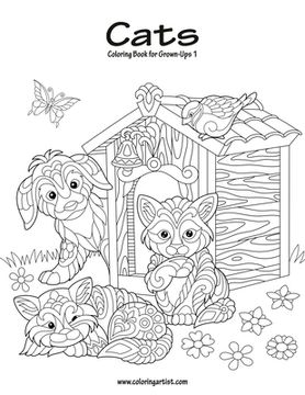 portada Cats Coloring Book for Grown-Ups 1 (en Inglés)