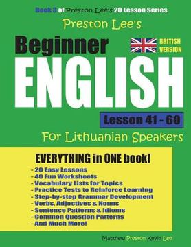 portada Preston Lee's Beginner English Lesson 41 - 60 For Lithuanian Speakers (British) (en Inglés)