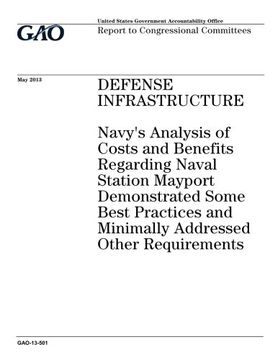 portada Defense infrastructure :Navys analysis of costs and benefits regarding Naval Station Mayport demonstrated some best practices and minimally addressed ... : report to congressional committees.