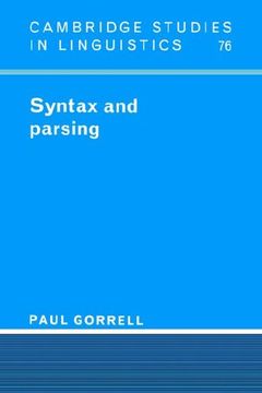 portada Syntax and Parsing (Cambridge Studies in Linguistics) (en Inglés)
