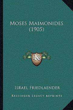 portada moses maimonides (1905) (en Inglés)