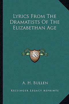 portada lyrics from the dramatists of the elizabethan age (in English)