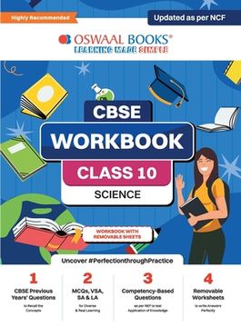 portada Oswaal CBSE Workbook Science Class 10 Updated as per NCF For better results For 2024 Exam (en Inglés)