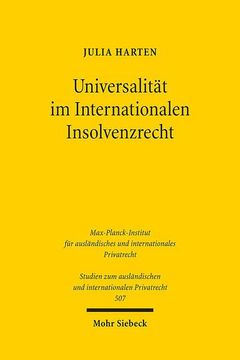 portada Universalitat Im Internationalen Insolvenzrecht (en Alemán)