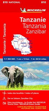 portada Mapa National Tanzania-Zanzíbar (Mapas National Michelin) (in English)
