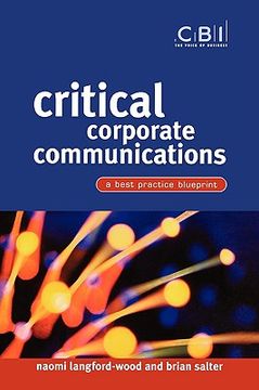 portada critical corporate communications: a best practice blueprint (en Inglés)