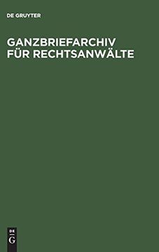 portada Ganzbriefarchiv für Rechtsanwälte (en Alemán)