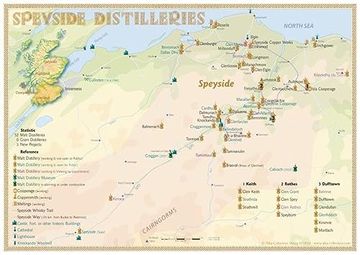 portada Whisky Distilleries Speyside - Tasting map (in English)