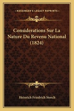 portada Considerations Sur La Nature Du Revenu National (1824) (in French)