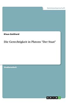 portada Die Gerechtigkeit in Platons der Staat (in German)