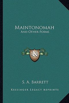 portada maintonomah: and other poems (en Inglés)