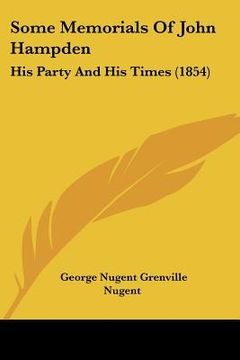 portada some memorials of john hampden: his party and his times (1854) (en Inglés)