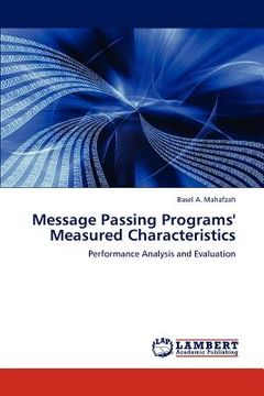 portada message passing programs' measured characteristics (en Inglés)