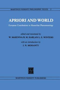 portada Apriori and World: European Contributions to Husserlian Phenomenology (en Inglés)
