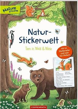 portada Natur-Stickerwelt: Tiere in Wald und Wiese: Mit 44 Steckbriefen und Über 140 Stickern (Nature Zoom) (in German)