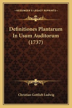 portada Definitiones Plantarum In Usum Auditorum (1737) (en Latin)