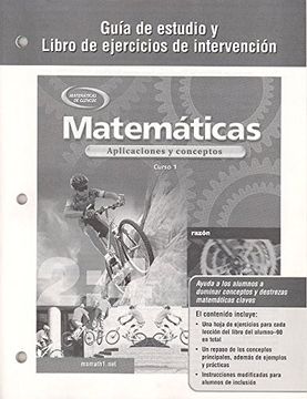 portada Matematicas: Guia de Estudio y Libro de Ejercicios de Intervencion: Aplicaciones y Conceptos, Curso 1