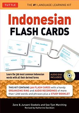 portada Indonesian Flash Cards: Learn the 300 Most Common Indonesian Words With all Their Derived Forms (Audio cd Included) (Tuttle Flash Cards) (in English)