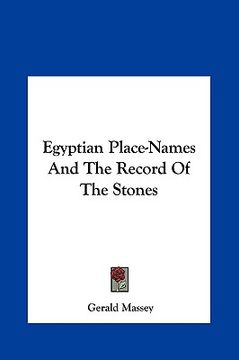 portada egyptian place-names and the record of the stones (en Inglés)