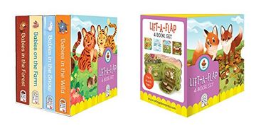 portada Animal Babies Lift-A-Flap Boxed set 4-Pack: Babies on the Farm, Babies in the Forest, Babies in the Snow, Babies in the Wild (Chunky Lift a Flap) (en Inglés)