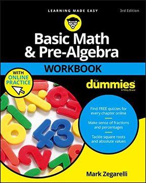 portada Basic Math and Pre-Algebra Workbook For Dummies (For Dummies (Lifestyle)) (en Inglés)