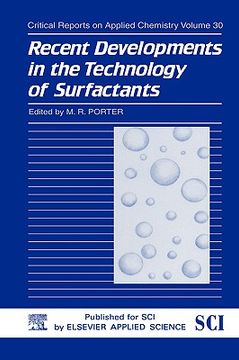 portada recent developments in the technology of surfactants (en Inglés)