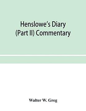 portada Henslowe's Diary (Part ii) Commentary (en Inglés)