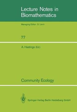 portada community ecology: a workshop held at davis, ca, april 1986 (in English)