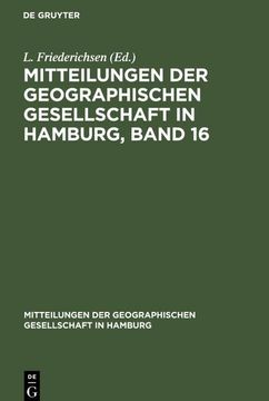 portada Mitteilungen der Geographischen Gesellschaft in Hamburg, Band 16 (en Alemán)