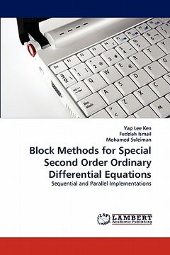 portada block methods for special second order ordinary differential equations (in English)