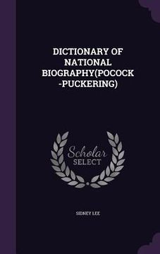 portada Dictionary of National Biography(pocock-Puckering) (en Inglés)