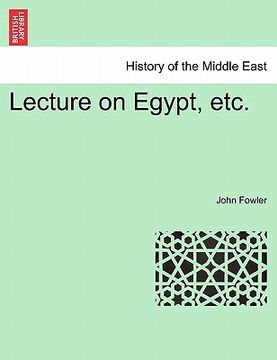 portada lecture on egypt, etc. (en Inglés)