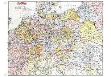portada Historische Karte: Deutschland (Großdeutsche Reich) mit Gaugrenzen 1942 (Plano) mit Koordinaten zur Lokalisierung Britischer und Us-Amerikanischer Luftangriffe (en Alemán)