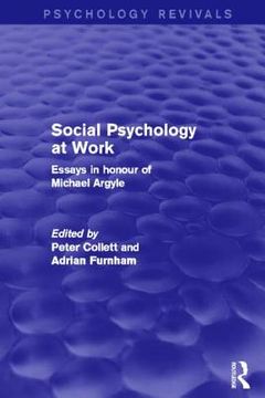 portada social psychology at work (psychology revivals): essays in honour of michael argyle (en Inglés)
