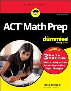 portada Act Math Prep for Dummies: Book + 3 Practice Tests Online (en Inglés)