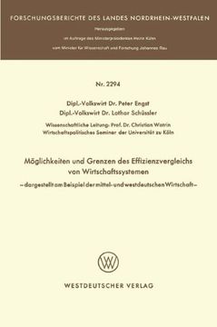 portada Möglichkeit und Grenzen des Effizienzvergleichs von Wirtschaftssystemen: ― dargestellt am Beispiel der mittel- und westdeutschen Wirtschaft ― ... Landes Nordrhein-Westfalen) (German Edition)