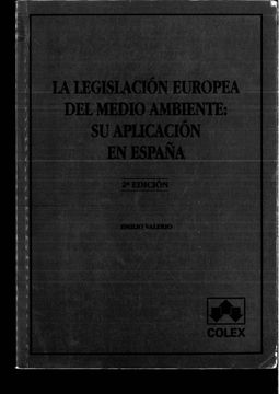 portada La Legislacion Europea del Medio Ambiente su Aplicacion en España (2ª)